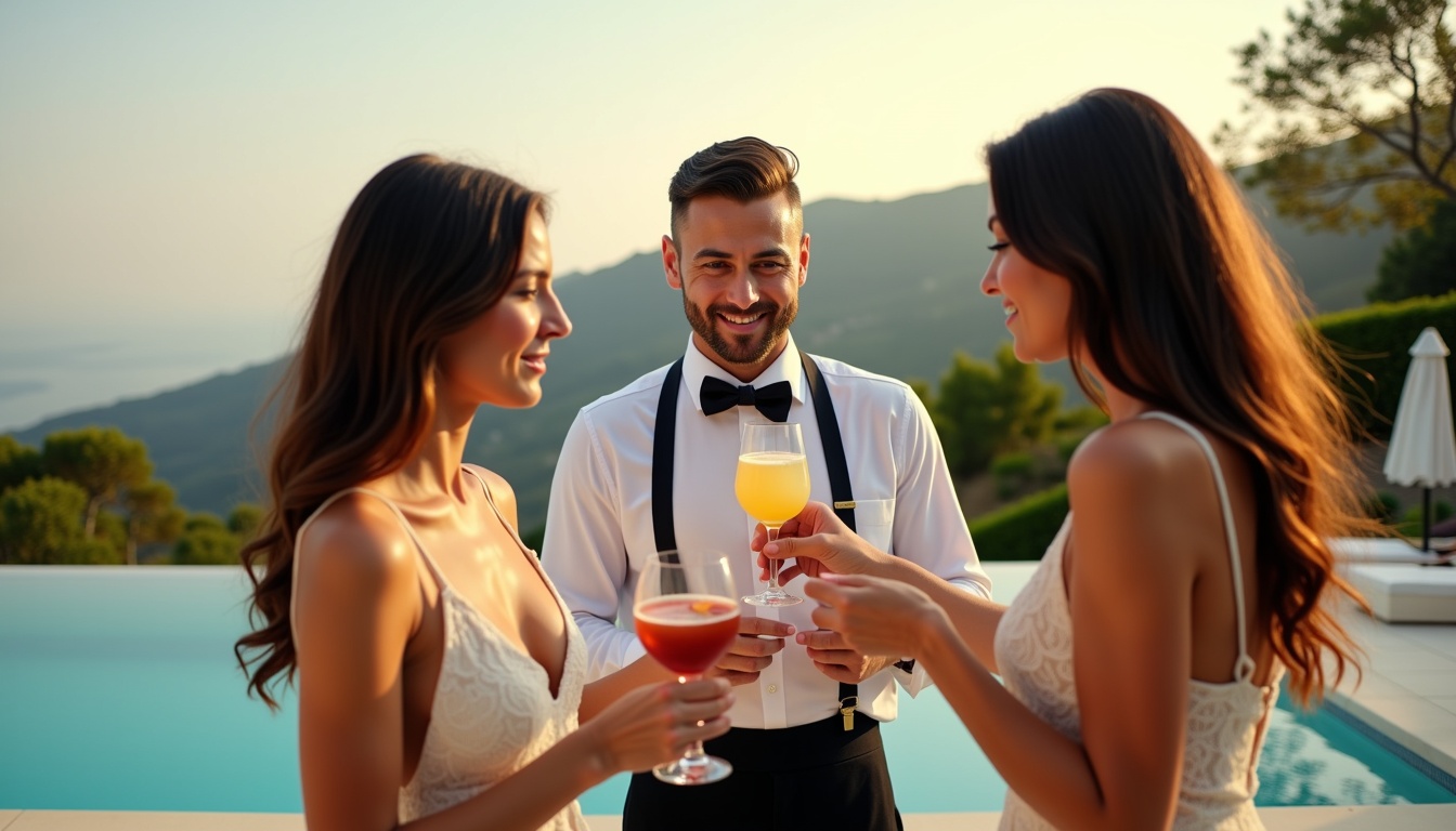 Cócteles premium servidos en evento SilkBliss