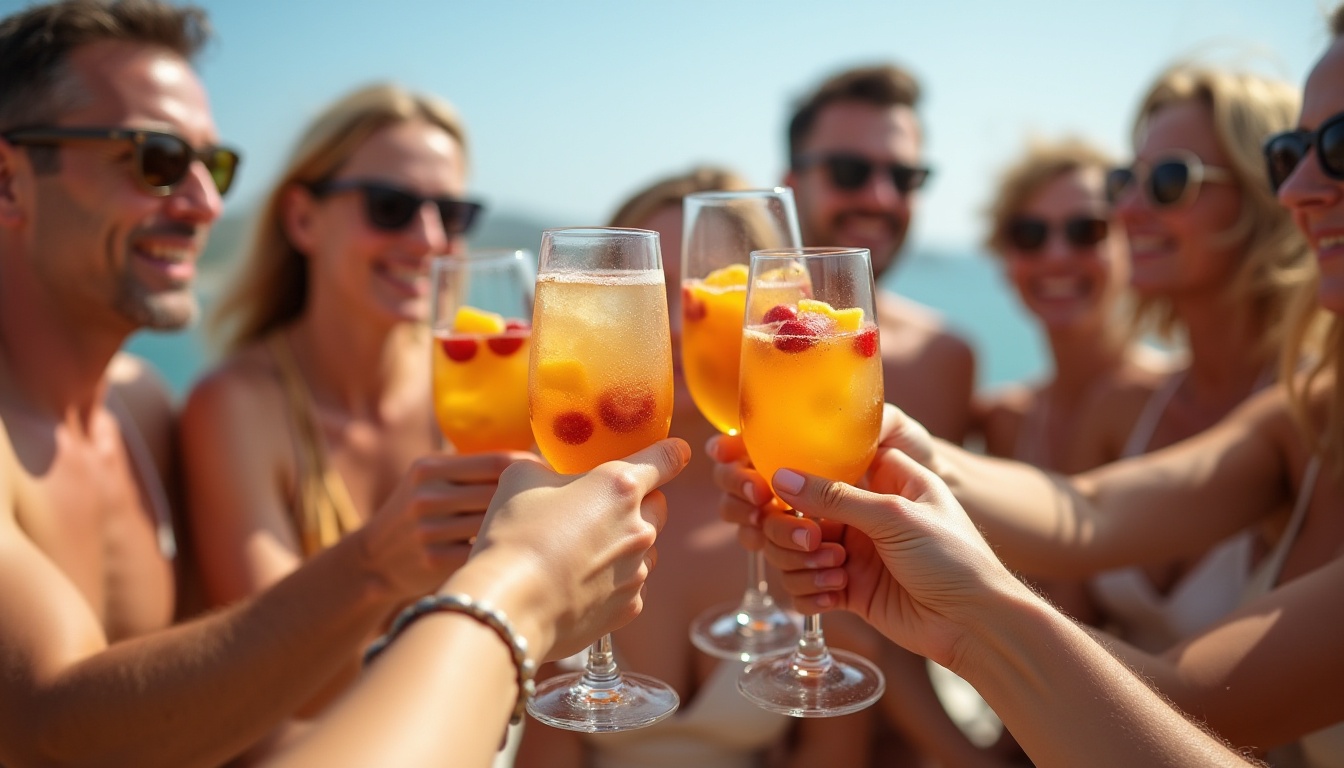 Gente socializando en un ambiente cosmopolita y elegante en SilkBliss